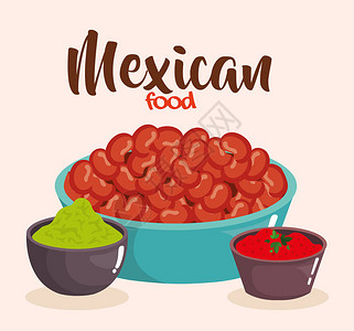 美味的墨西哥食品和酱汁图片