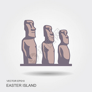 匹拉帕复活岛雕像矢量不法F插画