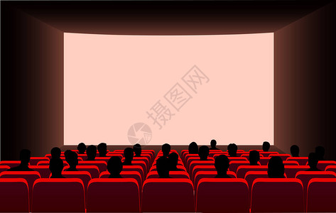 在电影院里的人站背景图片