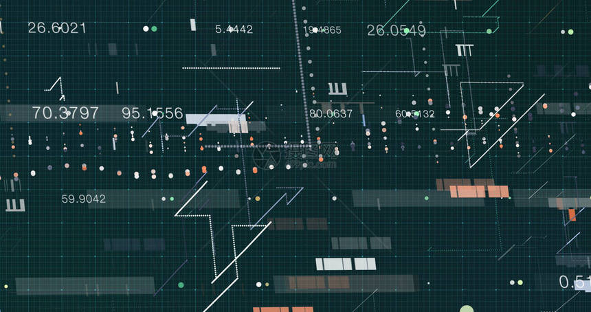 抽象数字据背景3D渲染图片