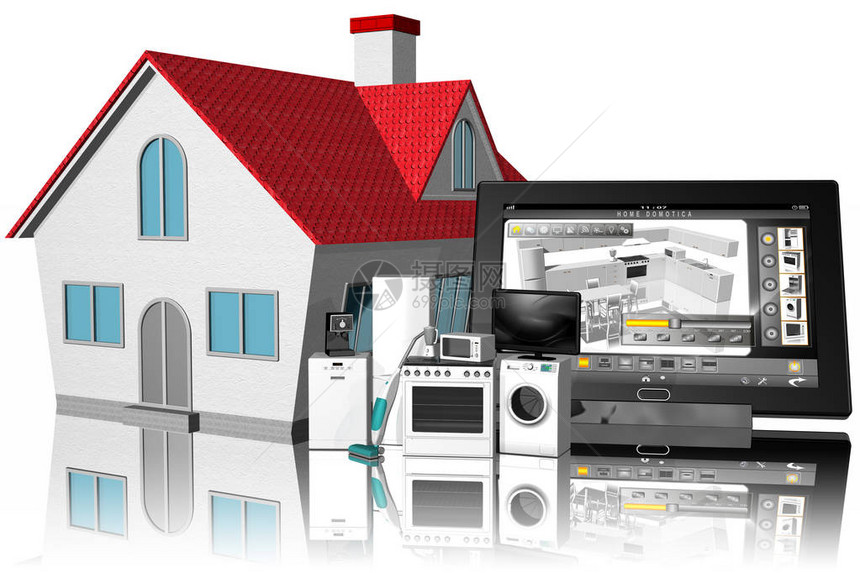 3D插图家用电器应用程序接口家图片