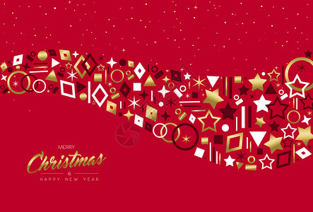 圣诞快乐和新年快乐贺卡设计图片