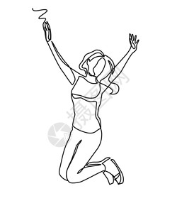 快乐的跳女运动员图片
