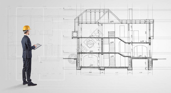 观看二维房子计划的建筑师图片