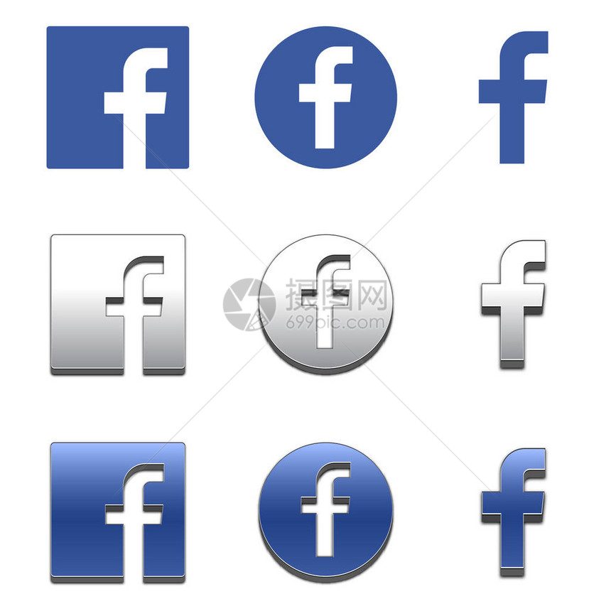 字母f3d图标社交媒体图标集脸书图标Facebook图片