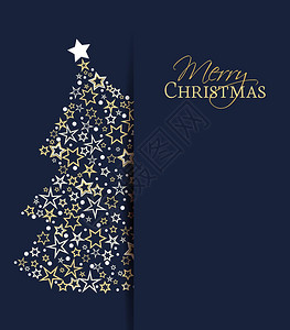 圣诞节背景的矢量插图圣诞树由星组成图片