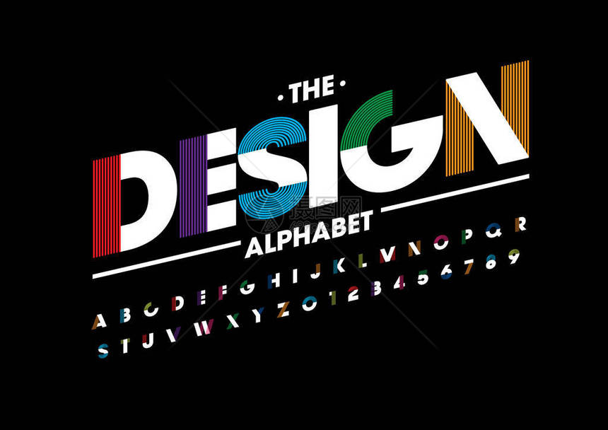 设计字体和字母格式模板光化现代字体的图片