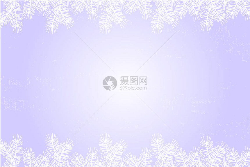 平面样式的寒假排版新年快乐圣诞快乐贺卡请柬的矢量图解白雪皑的圣诞树枝边图片