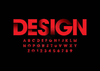 设计字体和字母模板程式化现代字体的背景图片