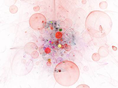 由发光球体或气泡组成的抽象分形结构优雅背景光栅分形3背景图片