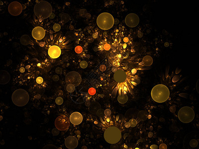 由发光球体或气泡组成的抽象分形结构优雅背景光栅分形3背景图片