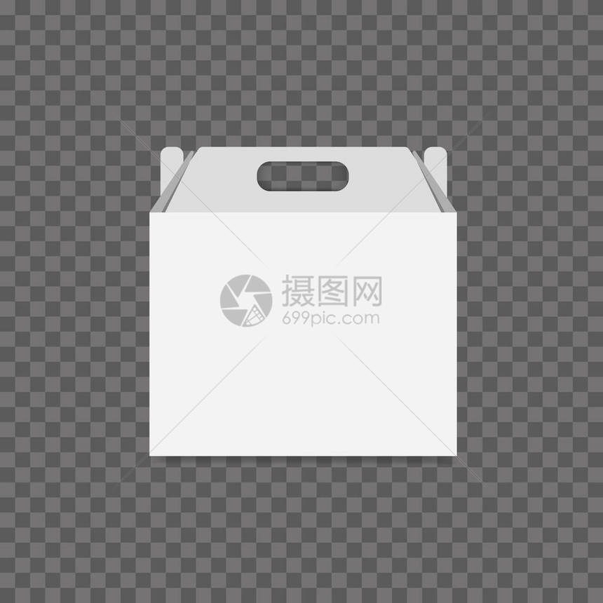 白色纸板午餐盒矢量图像图片
