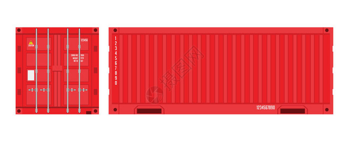 用于物流和运输的红色货运集装箱图片