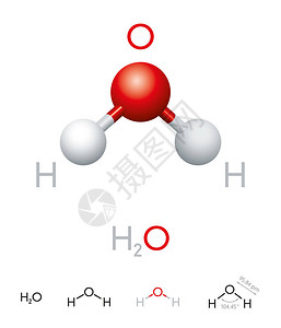 羟基水分子模型化学式球棒模型几何结构和结构式极无机化合物设计图片