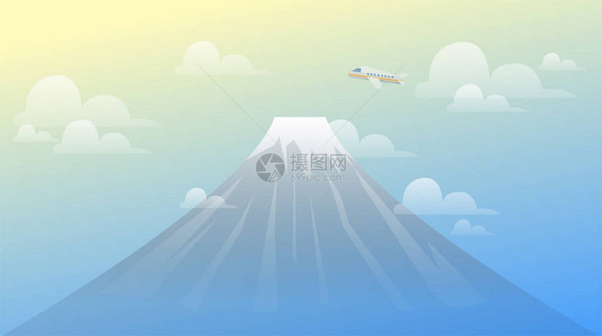 与飞机搭乘的越野山风景富士观著名的图片