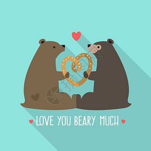 矢量爱一对熊的图标图片
