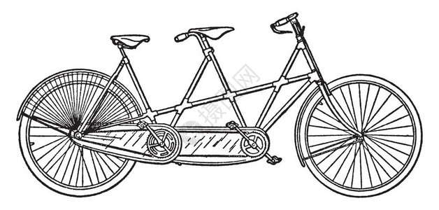 坦德姆自行车是一种自行车形式背景图片