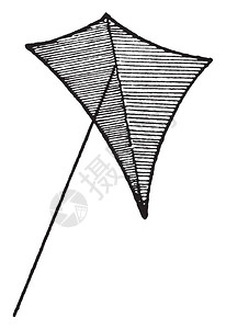 巴约讷火腿Bayonne的Eddy发明的无尾艾迪风筝插画