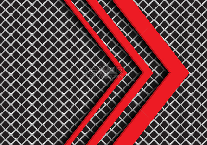 灰方网格设计中的红色箭头方向摘要图片