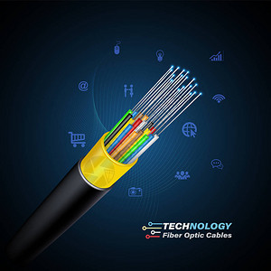 连接技术通信概念的光纤电缆图片