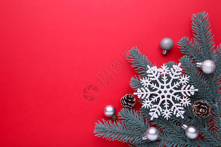 圣诞装饰品火林树枝有球山图片