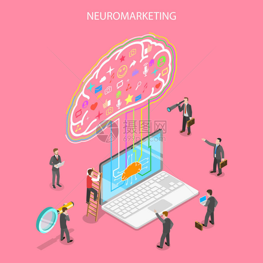 神经营销数字竞争商业营销策略人工智能人工智能的等距图片