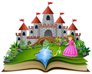 公主与青蛙王子卡通故事书图片