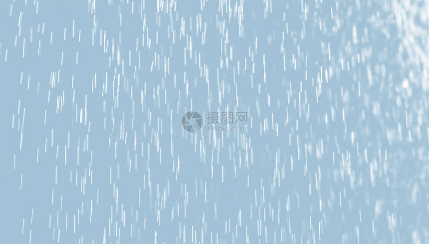 浅蓝色调中雨滴的抽象背景图片