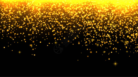 秋星黑色背景上的金亮光纹理矢量插图图片