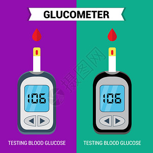 用于糖尿病诊断的血液甘蔗测量仪创造病媒图解图片