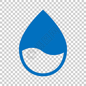 透明血液素材平面样式的水滴图标孤立背景上的雨滴矢量图解水滴blo插画