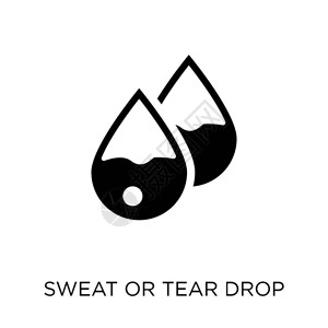 汗水或泪滴图标人体零件系列中的汗水或图片