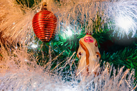 莫罗湾圣诞背景与复古圣诞装饰古老的圣诞老人插画