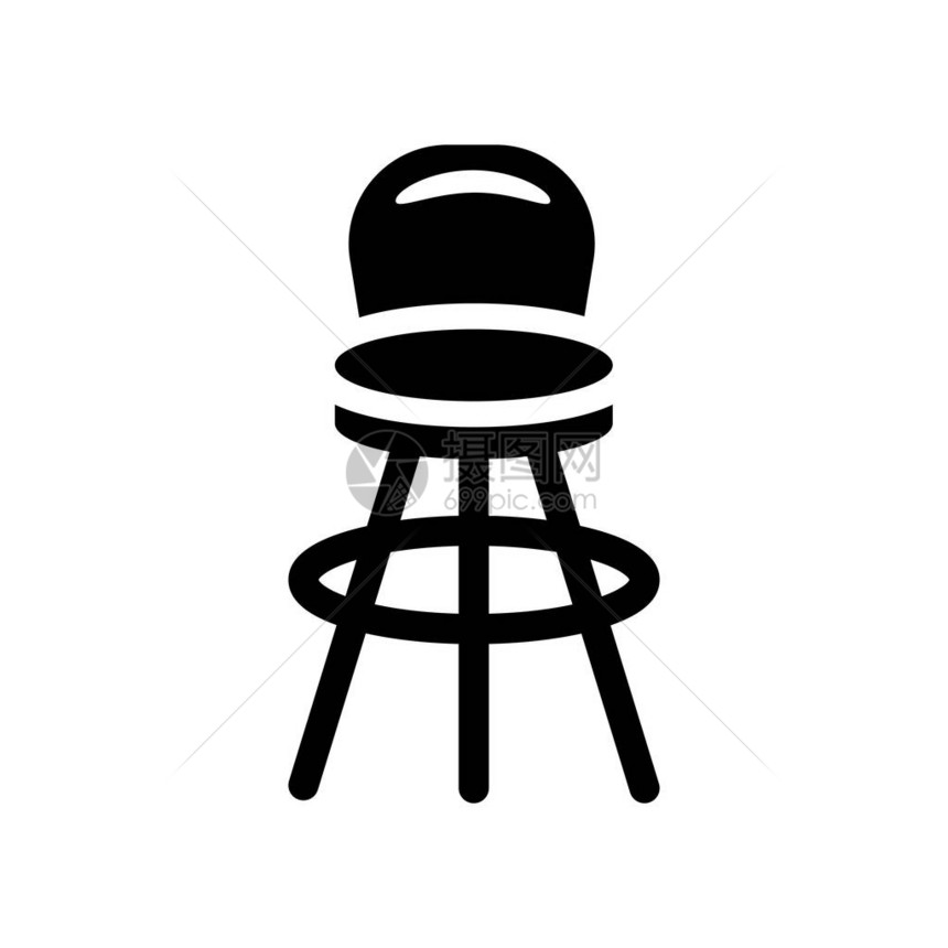 凳子图标白色背景的时尚凳子标志概念来自家具和家居系列适用于网络应用程序移动应用程图片
