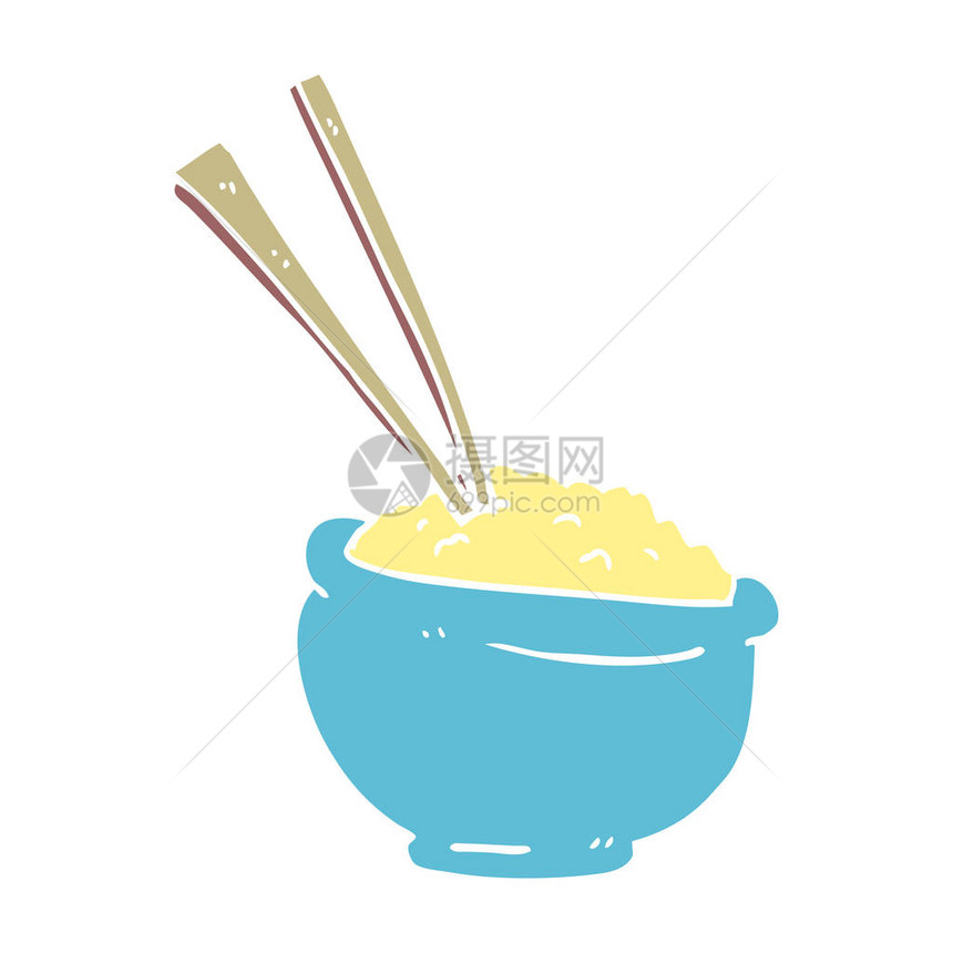 卡通涂鸦美味碗米饭图片