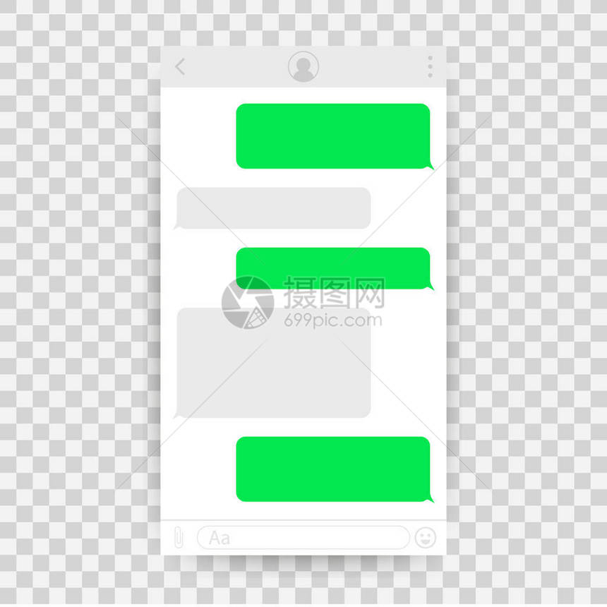带有对话窗口的聊天界面应用程序干净的移动UI设计理念短信使图片