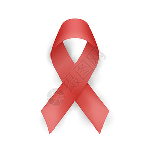 红丝带矢量世界艾滋病日现实的红丝带隔离图片