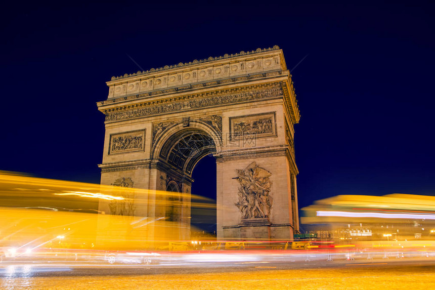 交通抽象灯巴黎的建筑和地标巴黎戴高乐图片