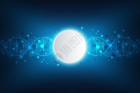 DNA链和分子结构基因工程或实验室研究医疗或科技设计的背景图片