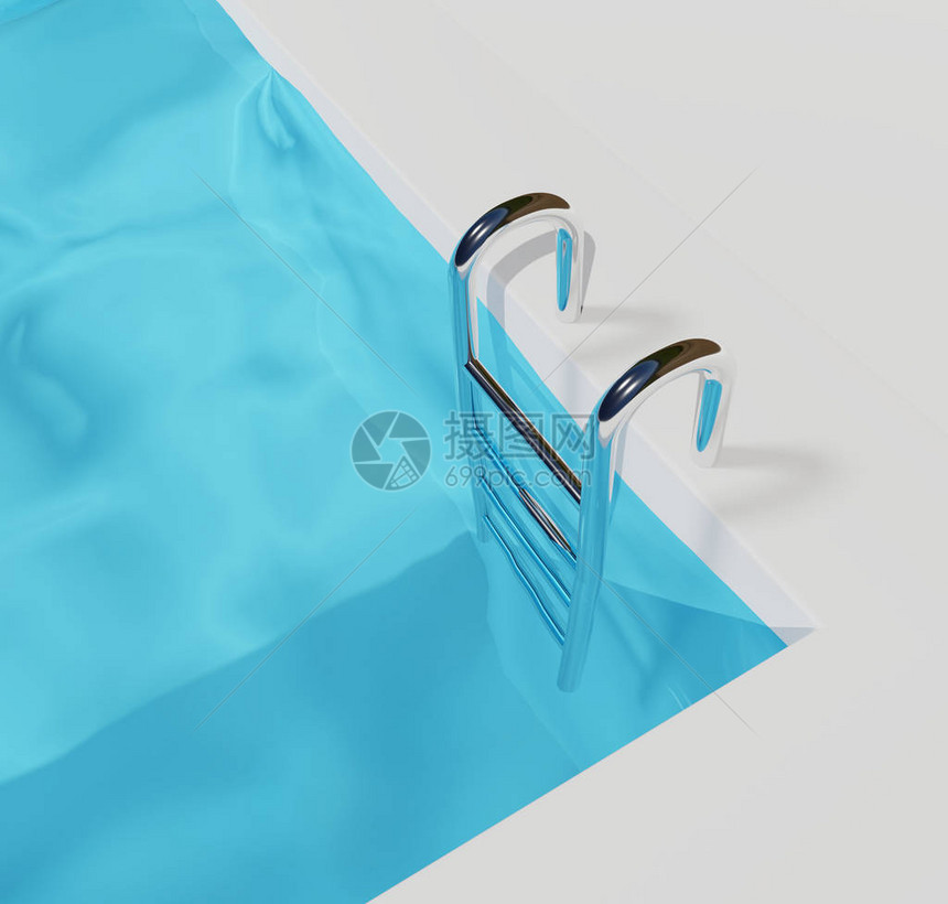 游泳池极简主义风格3d渲染图片