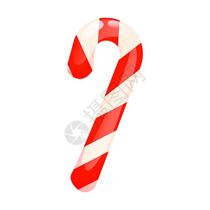 圣诞节和的圣诞糖果手杖孤立矢量插图贺卡薄荷条纹甜图片