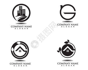 地产房屋和家用徽标模图片