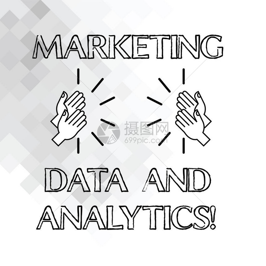 手写文本编写营销数据和分析概念意义广告促销统计分析胡分析手拍与几何图片