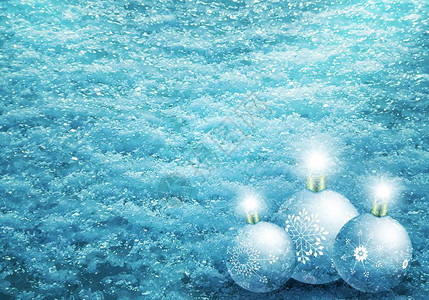 圣诞蓝灯设计上面有雪冰晶雪花和图片