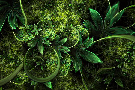 摘要计算机生成的植物分形设计平板背景数字艺术作品台式壁纸或创造封面设背景图片