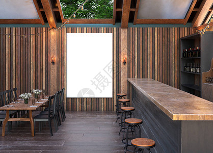 在内地背景的咖啡馆现代户外酒吧餐厅3DMade3D图片