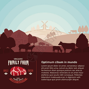矢量农场新鲜肉类插图图片