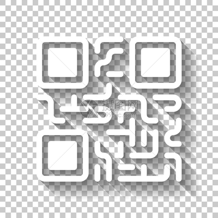 QR代码技术图标白色图标带有透图片