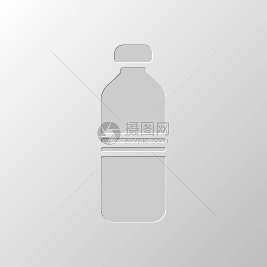 瓶装水简单图标纸张设图片