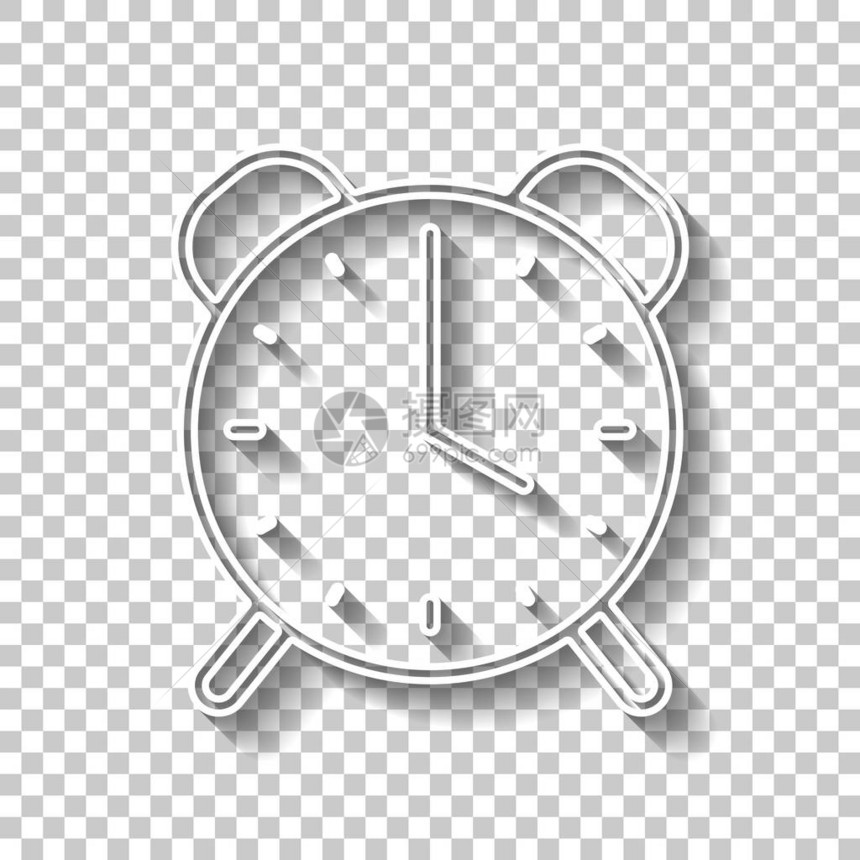 旧的闹钟简单图标线符号和细大纲图片